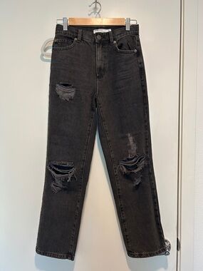 Garage High-Rise Vintage Straight Leg Black Women's denim